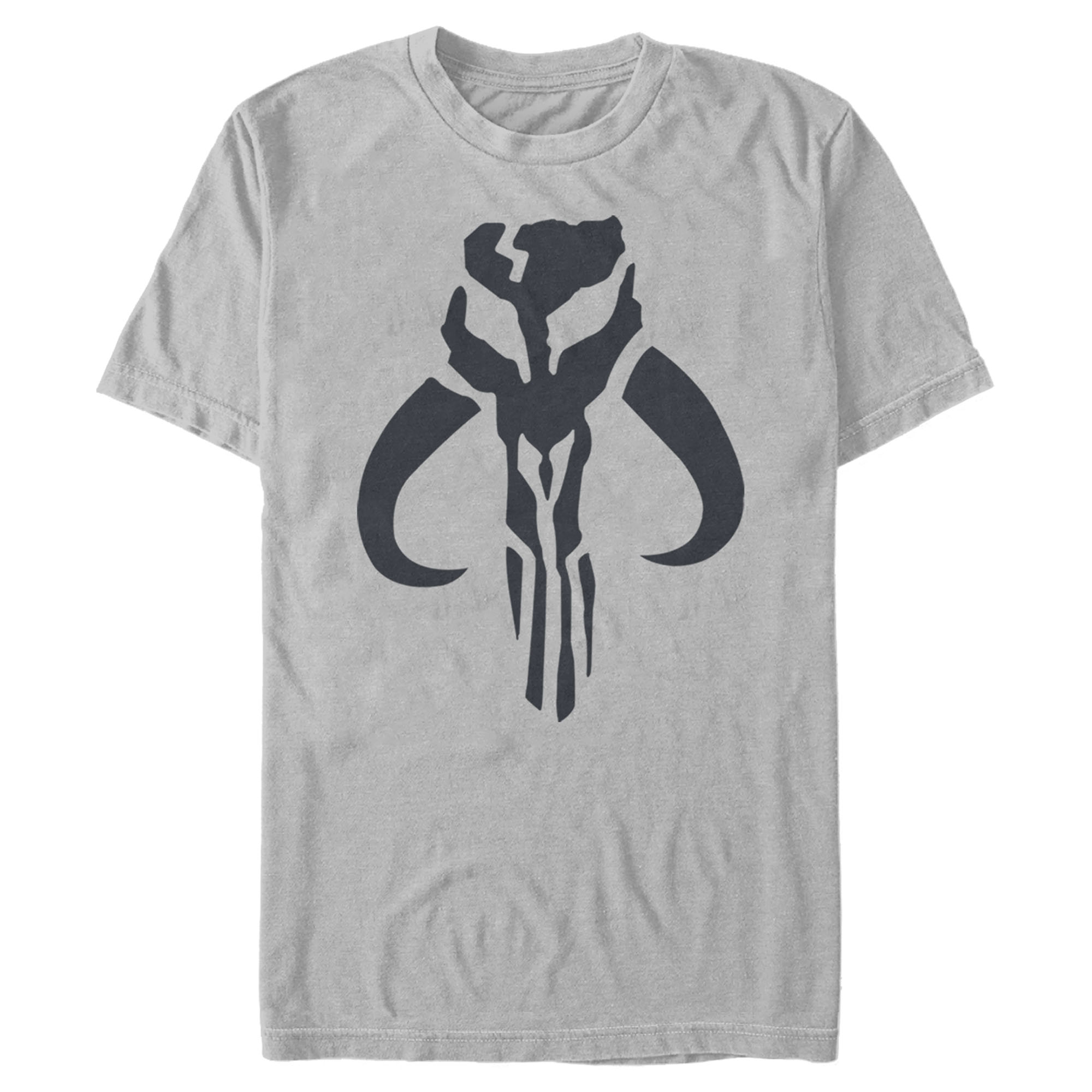 Men's Star Wars: The Mandalorian Mythosaur Skull Logo Graphic Tee Silver Small